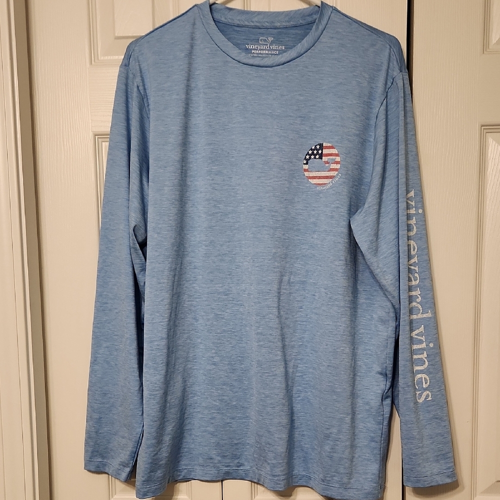 Vineyard Vines Men's USA Themed Long Sleeve Performance Tee